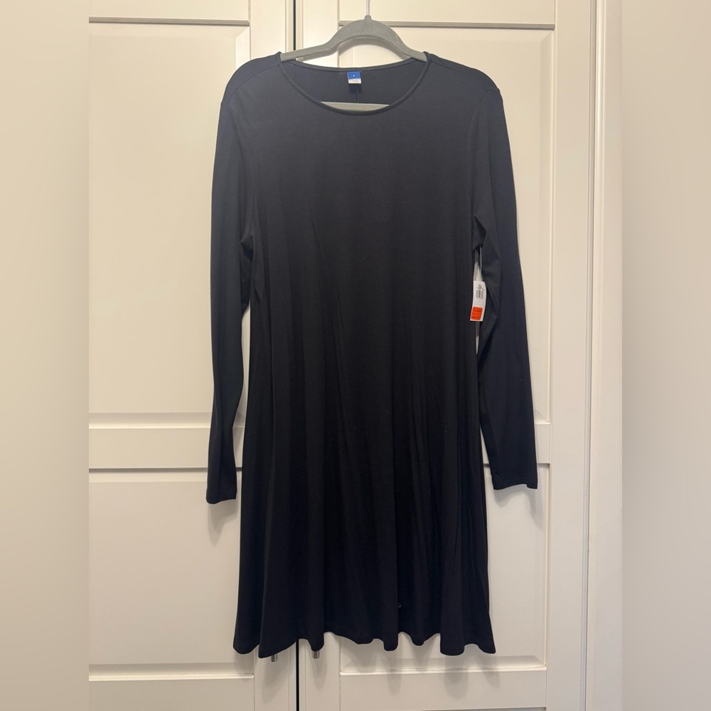 Old Navy Black Long Sleeve T-Shirt Dress